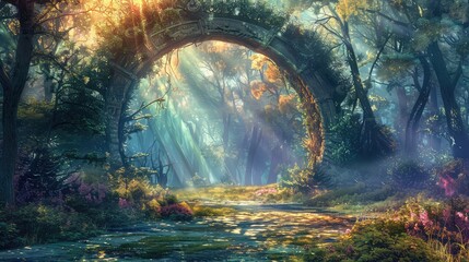 Fototapeta premium Portal to another world. Passage to another universe.