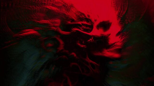 Abstract Horror Art with Surreal Skull and Eerie Faces