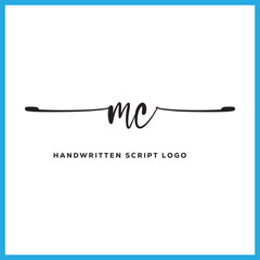 MC initials Handwriting signature logo. MC Hand drawn Calligraphy lettering Vector. MC letter real estate, beauty, photography letter logo design.