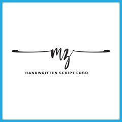 MZ initials Handwriting signature logo. MZ Hand drawn Calligraphy lettering Vector. MZ letter real estate, beauty, photography letter logo design.