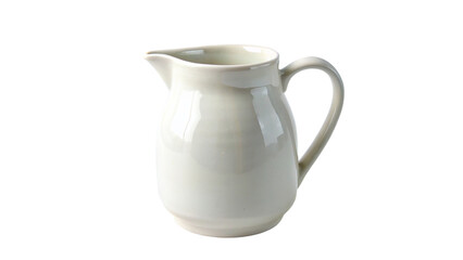 Empty White ceramic jug isolated on transparent background.