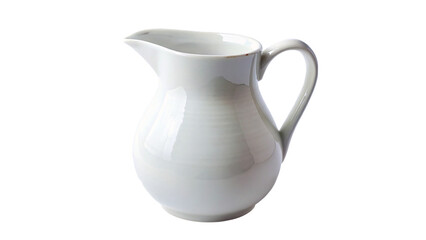 Empty White ceramic jug isolated on transparent background.