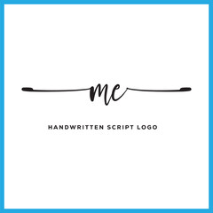 ME initials Handwriting signature logo. ME Hand drawn Calligraphy lettering Vector. ME letter real estate, beauty, photography letter logo design.