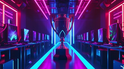 a visual representation of the esports champion's trophy 