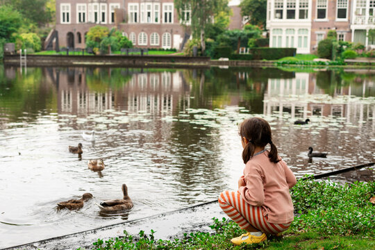little girl at lake