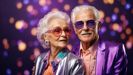 Happy, glamorous retirees. - obrazy, fototapety, plakaty