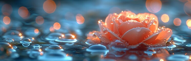 lush pink roses in drops of water against a background of splashed water.
Concept: Suitable for advertising SPA salons, romantic events, water treatments and topics related to beauty and care.