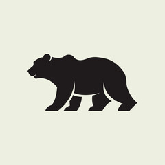 Minimal bear logo silhouette