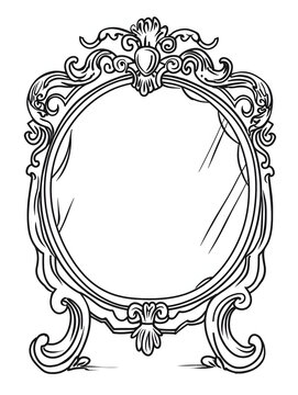 mirror on a white background, page for coloring. educational activities for children
