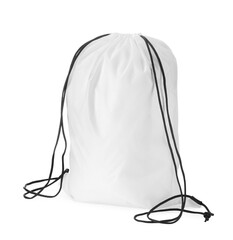 One beautiful drawstring bag isolated on white