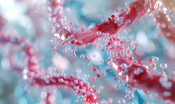 Detailed 3D model showing how genetics affect lipid metabolism, personalized health care insights, informative and clear