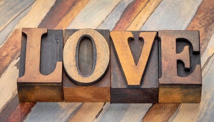 Generated image of love word made of wood