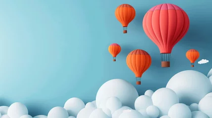 Photo sur Plexiglas Montgolfière Balloons float in the colorful sky