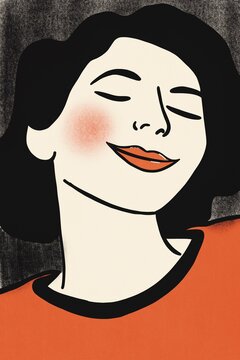 a woman smiling