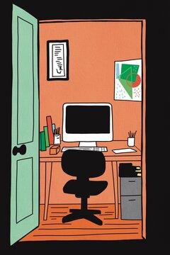 an office in a home room