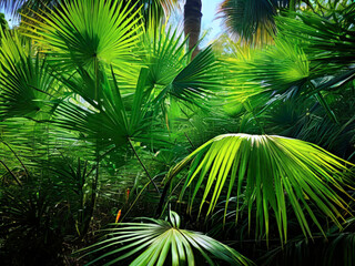 Saw Palmetto plant, green vegetation 