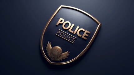 Police badge symbol close-up view