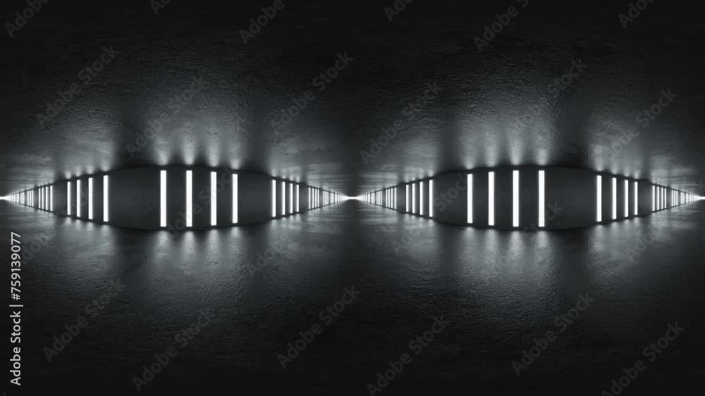 Poster abstract black background architecture industrial concrete surface hallway seamless loooping 3d rend