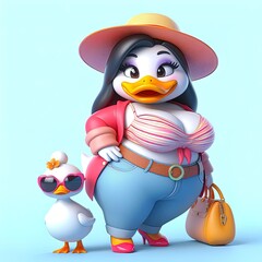 Obraz premium Sexy plus size animal model cartoon