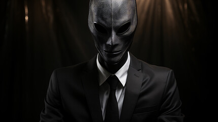 a man in a suit and mask - obrazy, fototapety, plakaty