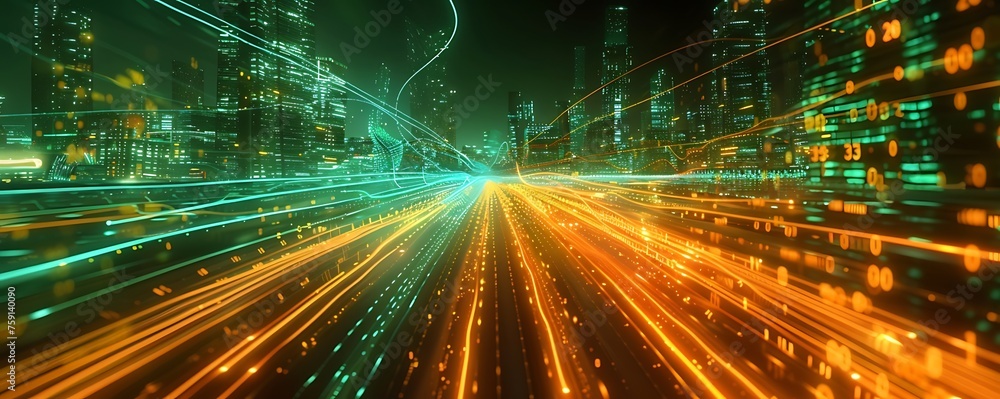 Poster abstract digital background. can be used for technological processes, neural networks and ai, digita