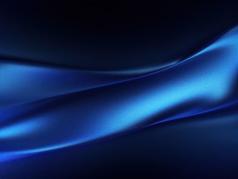 Abstract dark blue background. Silk satin. Navy blue color. Elegant background with space for design. Soft wavy folds.
