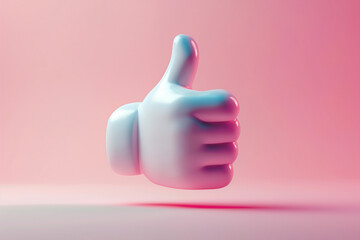 Cartoon 3d hand thumb up, like symbol. Good feedback, positivity concept. Approval emoji for social media messages, 3d style design. Excellent, good sign, human hand showing fingers symbol, gesturing