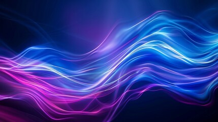 Fototapeta premium Flowing ribbons of blue and pink in soft abstract concept. Textile-like wavy forms in shades of blue and pink. Soft visual sensation with blue and pink abstract waves.