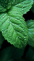 Obraz premium Background of green mint leaves, texture of aromatic healthy mint plants