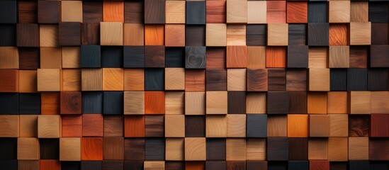 Arrangement of wooden blocks for background - Wood partition and wall decoration