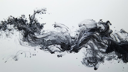 Black ink swirling in water