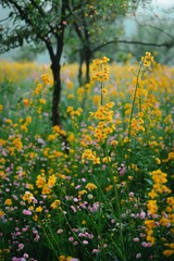 Obraz premium field of yellow flowers