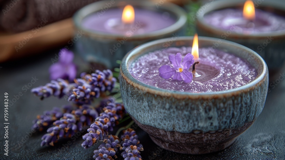 Aufkleber a close up of a candle on a table with a bunch of flowers in front of it and a bunch of candles in the background.