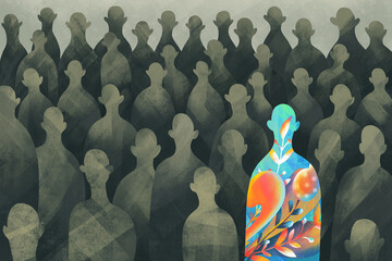 The concept of expressing creative individuality in a crowd