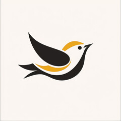 bird logo isolated on white сreated with Generative Ai