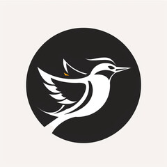 bird logo isolated on white сreated with Generative Ai