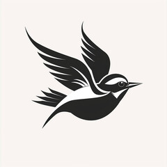 bird logo isolated on white сreated with Generative Ai