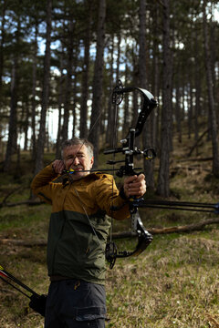 Archer aiming at the target