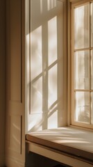 Fototapeta premium Light beige with fading window shadows
