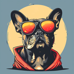 Fototapeta premium dog t shirt design, super cute сreated with Generative Ai