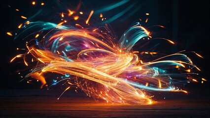 Utilize a slow shutter speed to capture the trails and patterns of flying sparks, creating a dynamic and colorful abstract image.