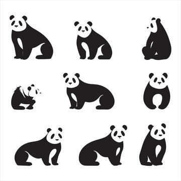 A black silhouette Panda set
