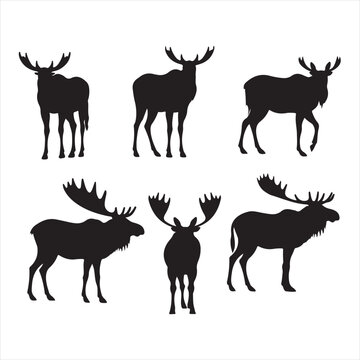 A black silhouette Moose set
