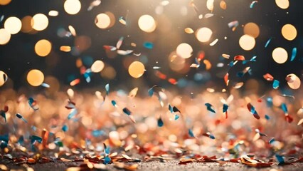 Confetti in the air as party celebration 