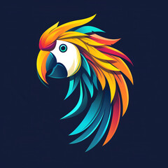 Obraz premium colorful parrot logo сreated with Generative Ai