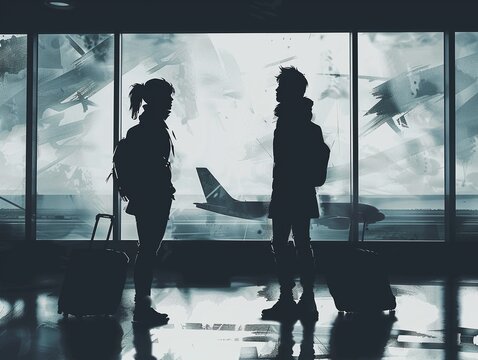 Write about the emotional turmoil of arrival and departure in a long-distance relationship.