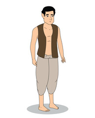 Fototapeta premium Indian village farmer boy cartoon character design