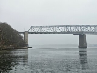 The old Little Belt Bridge in Denmark