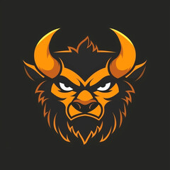 Angry Bison logo isolated сreated with Generative Ai