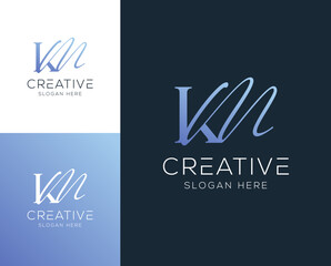 Initial letter MK, KM logo design vector illustration	